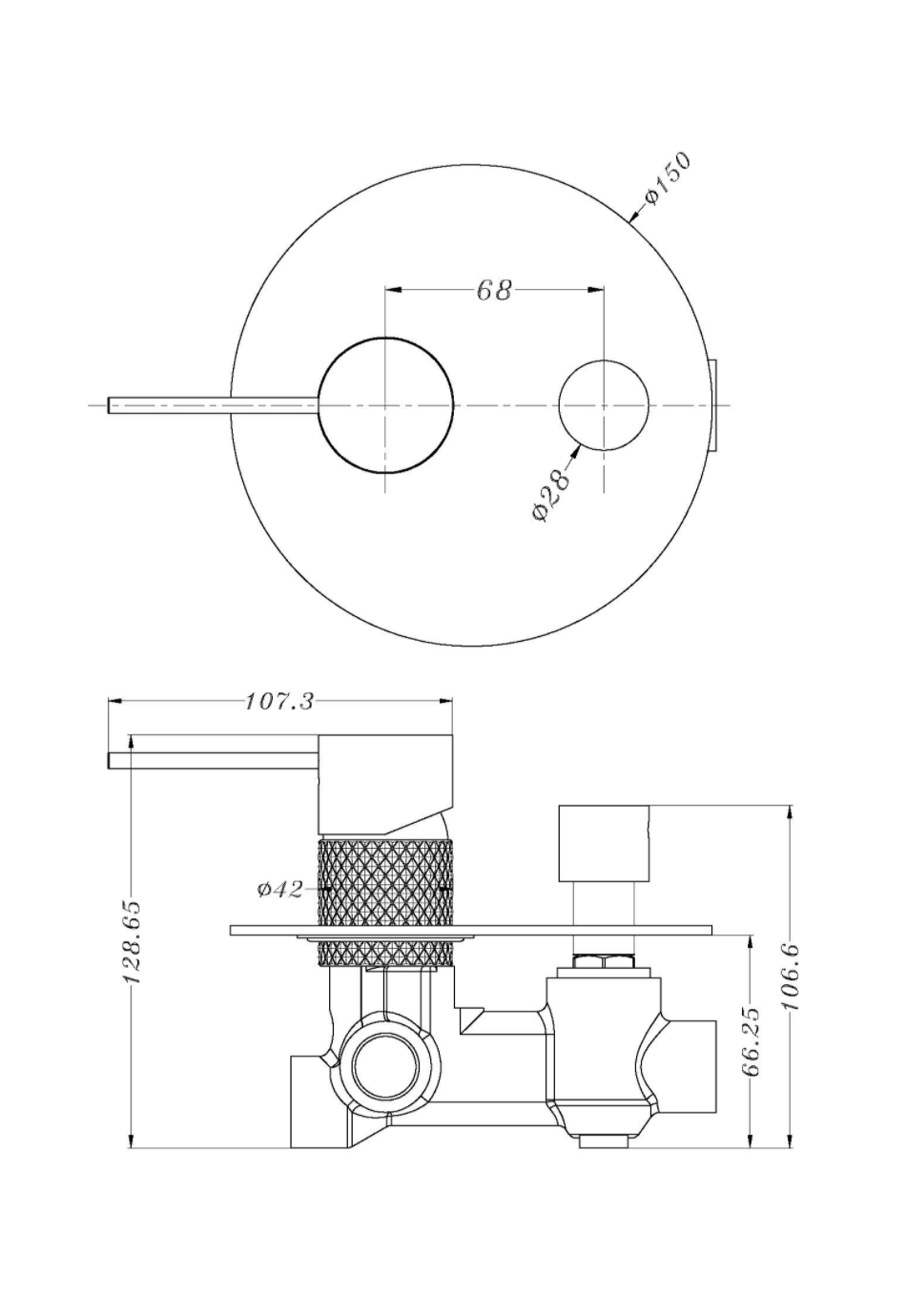 Opal Shower Mixer With Divertor - Designer Bathware
