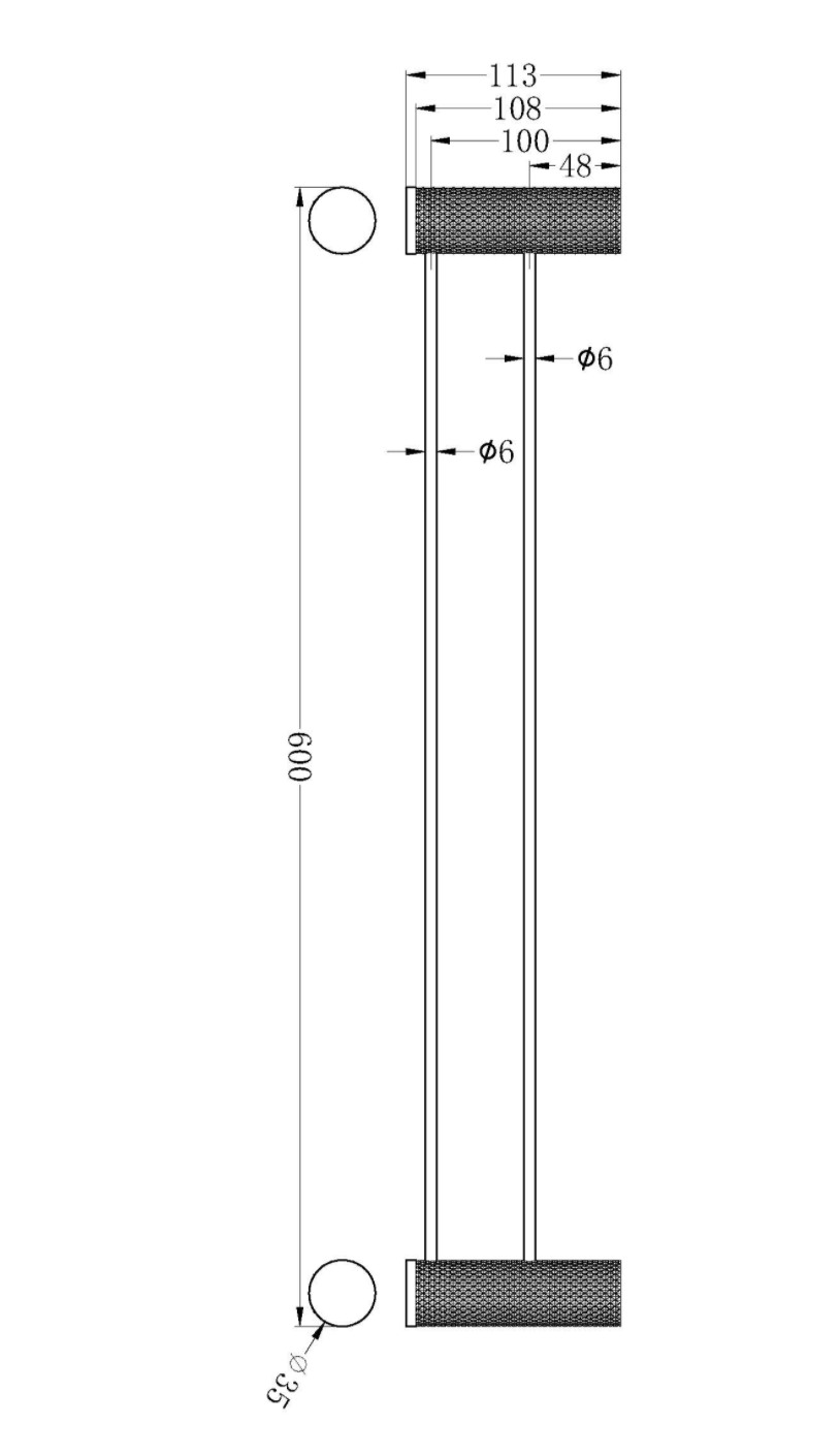 Opal Double Towel Rail 600MM - Designer Bathware