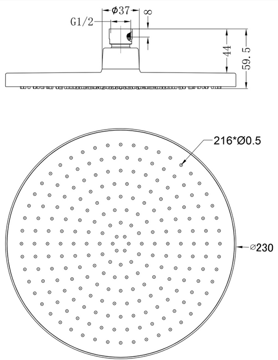 Opal Air Shower Head - Designer Bathware