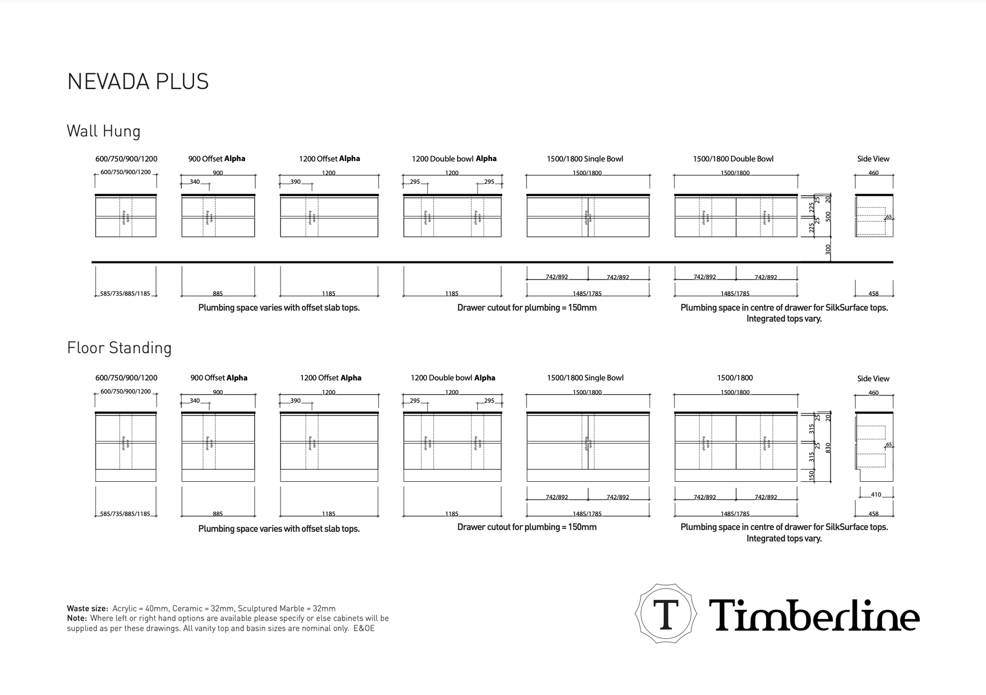 Nevada Plus Vanity Unit - Designer Bathware