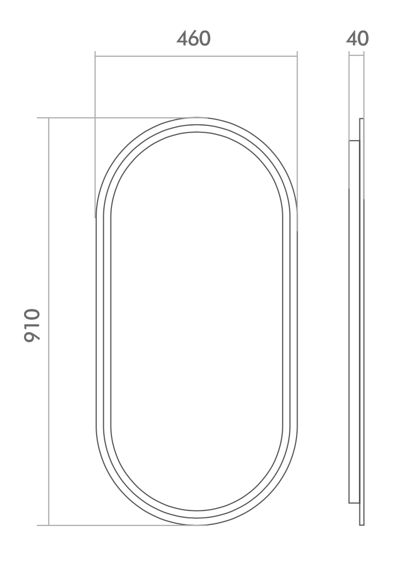Modern Oblong Mirror - Designer Bathware