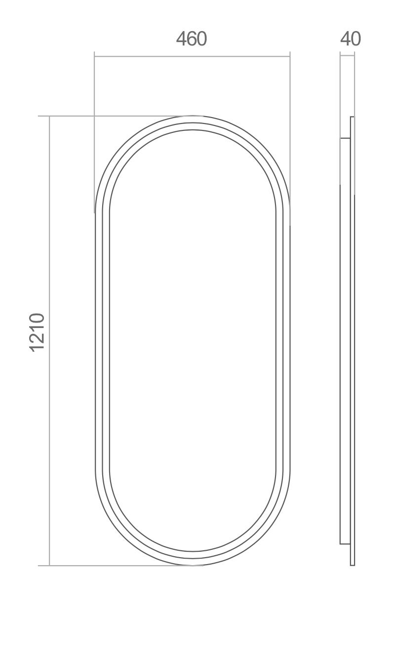 Modern Oblong Mirror - Designer Bathware