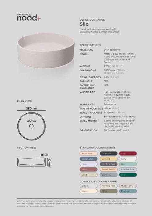 Slip Basin - Designer Bathware