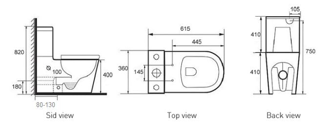 JAMIE Rimless Wall Faced Toilet Suite - Designer Bathware