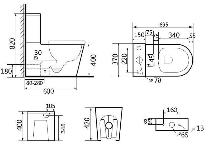 JESS Rimless Wall Faced Toilet Suite - Designer Bathware
