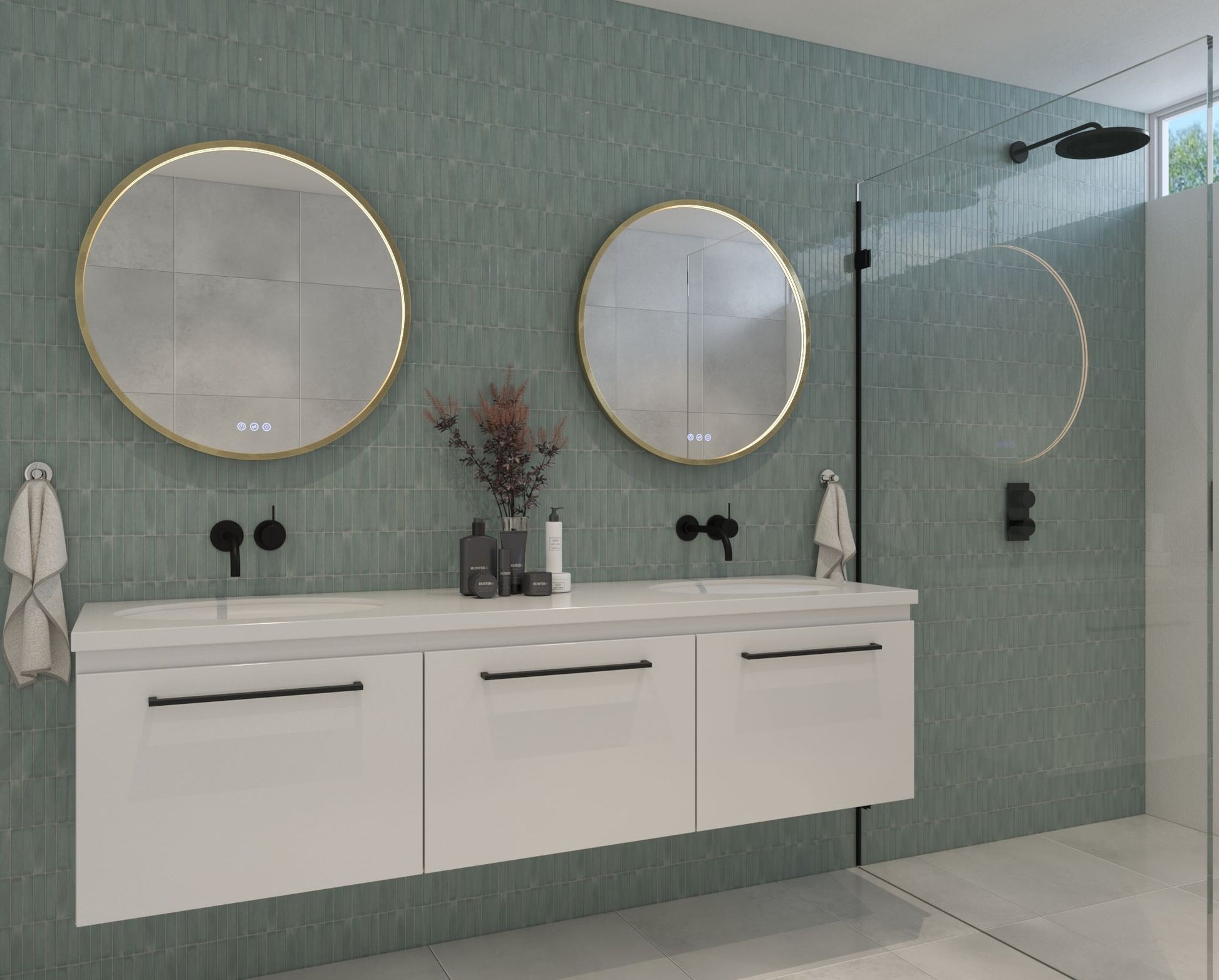 Euro Mirror Olëk Brass Frame 800mm - Designer Bathware
