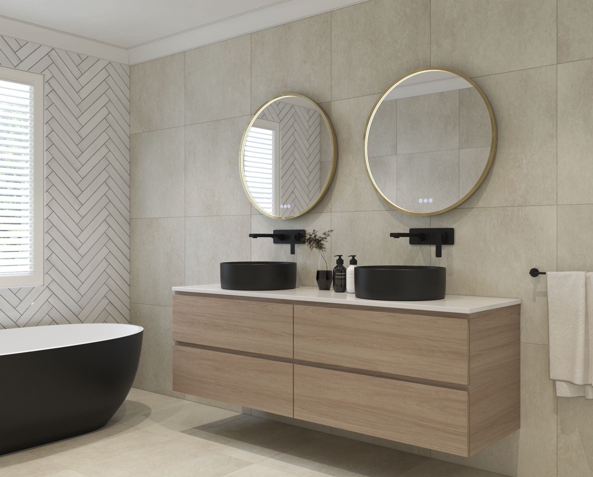 Euro Mirror Olëk Brass Frame 800mm - Designer Bathware