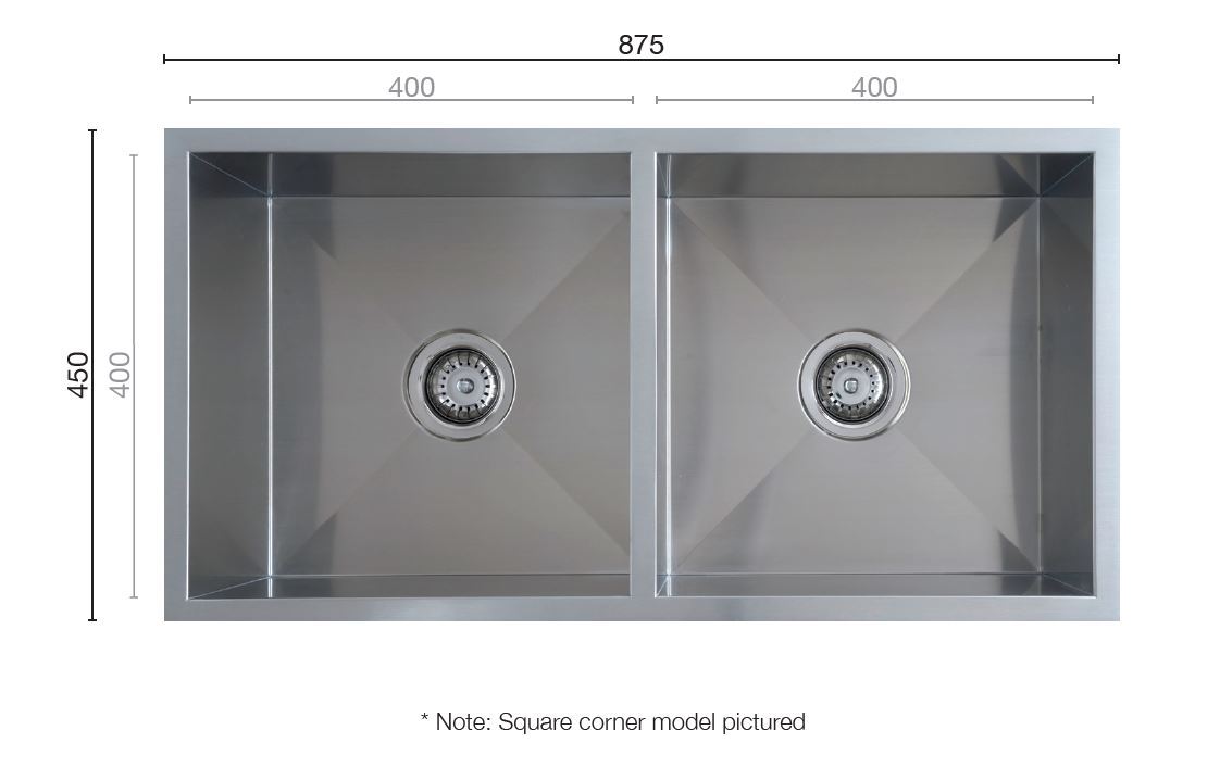 Interchange Brushed Stainless Steel Sink Double