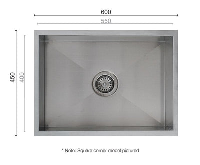 Interchange Brushed Staineless Steel Sink 550