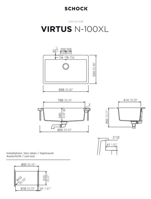 Schock Virtus Large Bowl - Designer Bathware