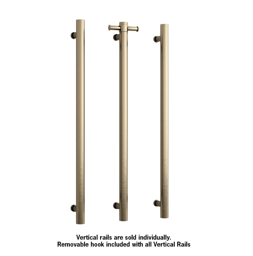 Round Heated Vertical Bar Rail - Designer Bathware