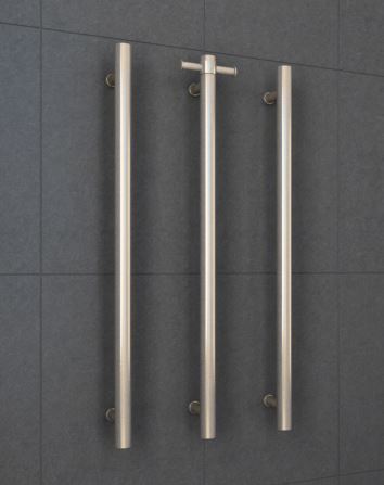 Round Heated Vertical Bar Rail - Designer Bathware