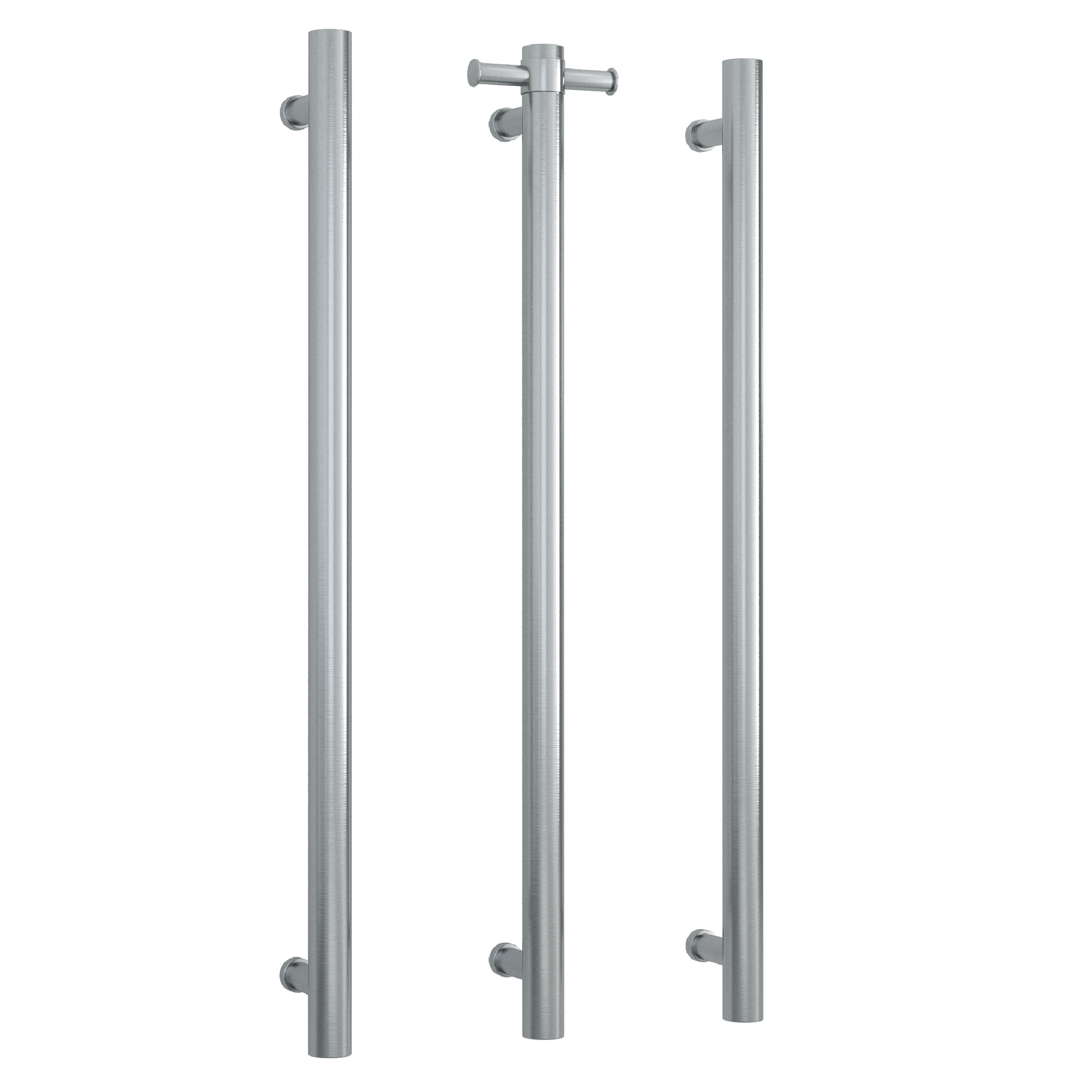 Thermogroup Round Heated Vertical Bar Rail Brushed Stainless Steel