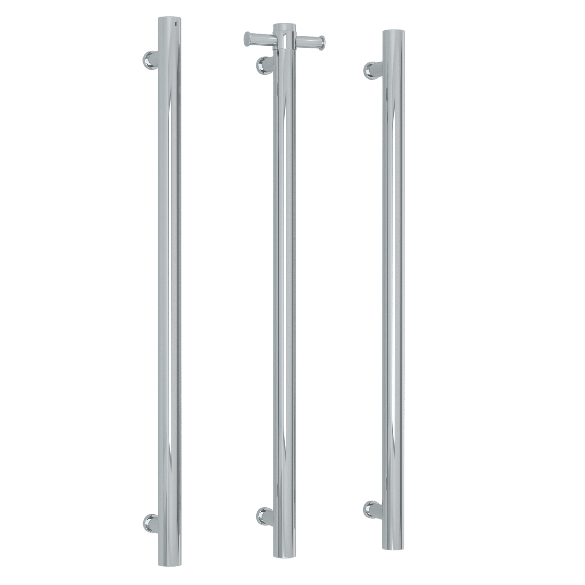 Thermogroup Round Heated Vertical Bar Rail Polished Stainless Steel