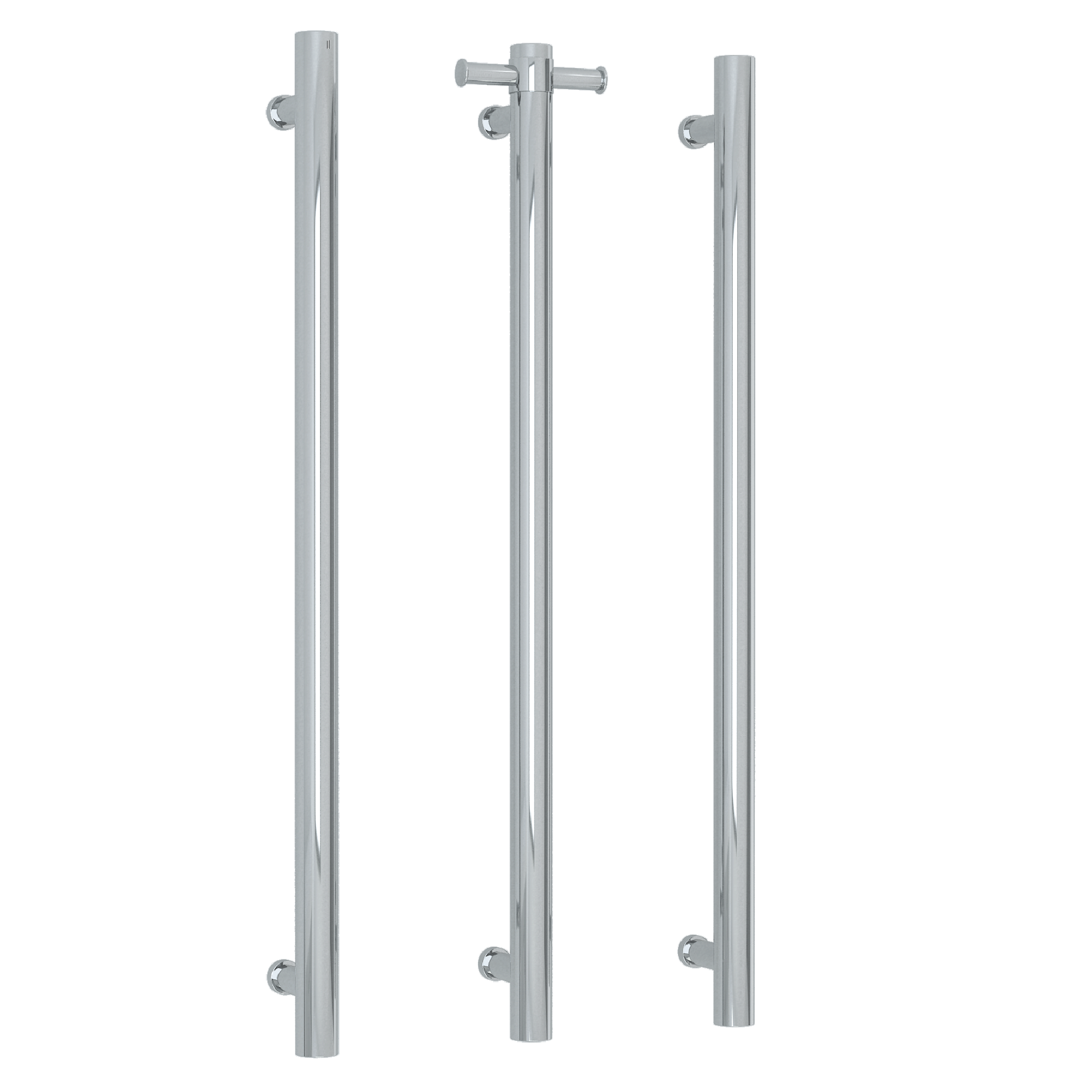 Thermogroup Round Heated Vertical Bar Rail Polished Stainless Steel