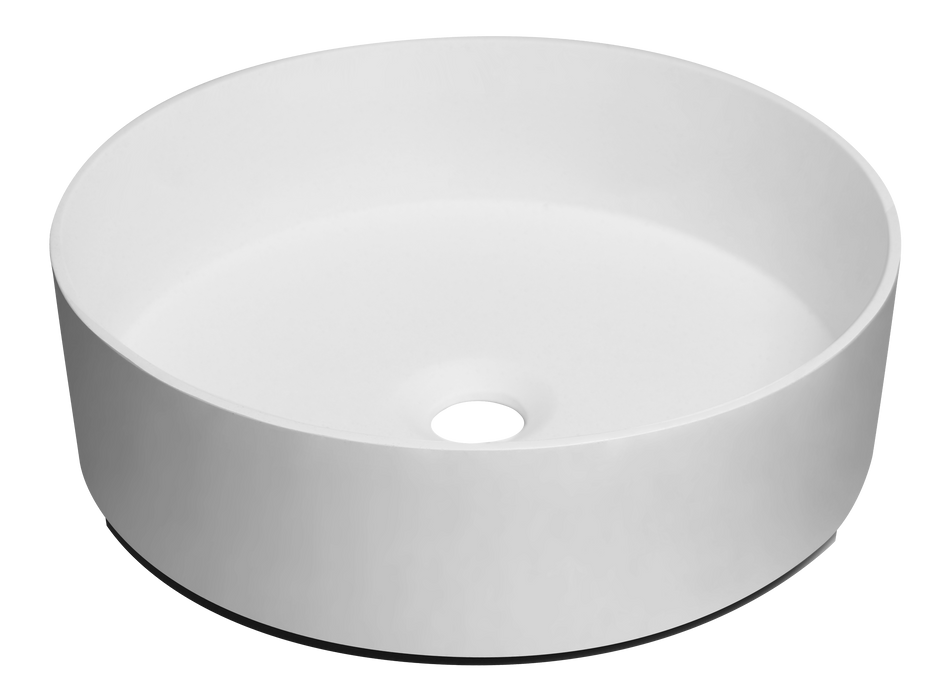 Regio White Cloud Acrylic Solid Surface Above Counter Basin - Designer Bathware