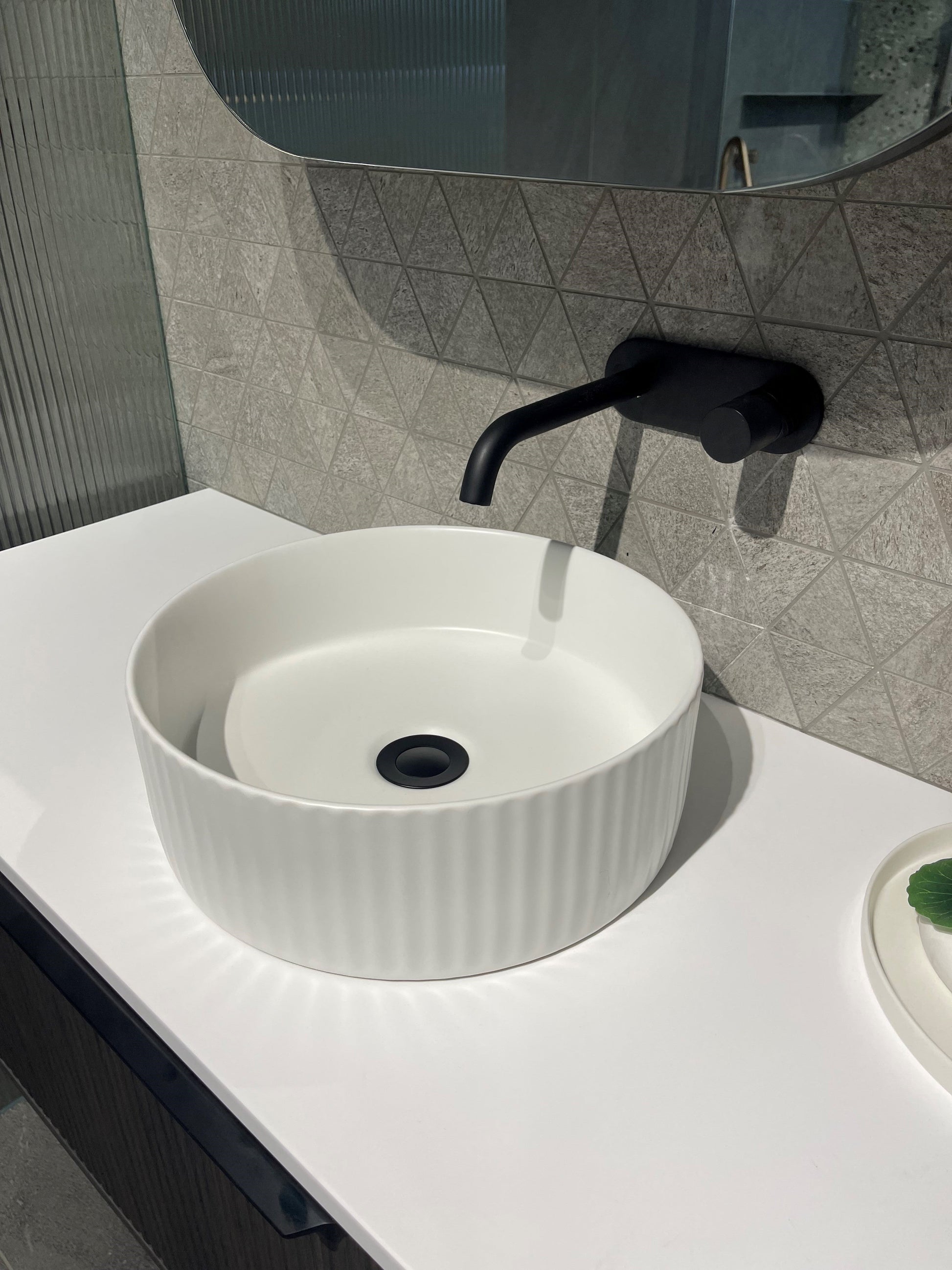 Timberline Allure Flute Matte White - Designer Bathware