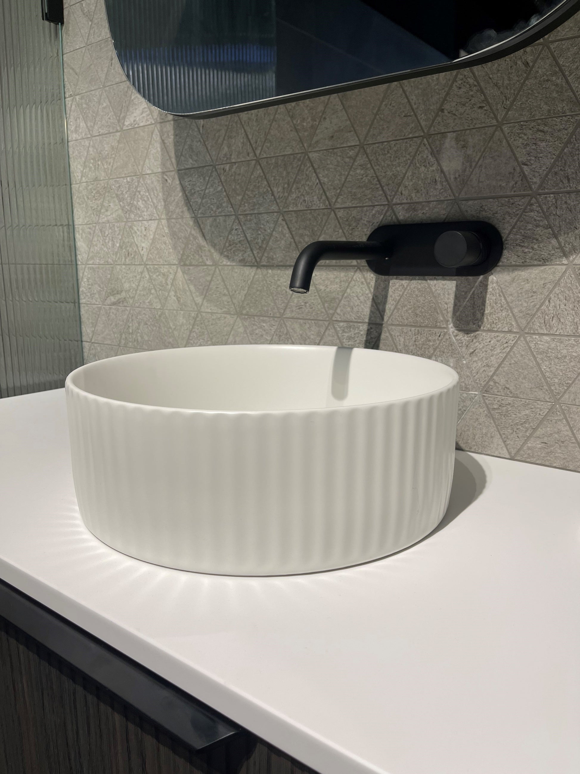 Timberline Allure Flute Matte White - Designer Bathware