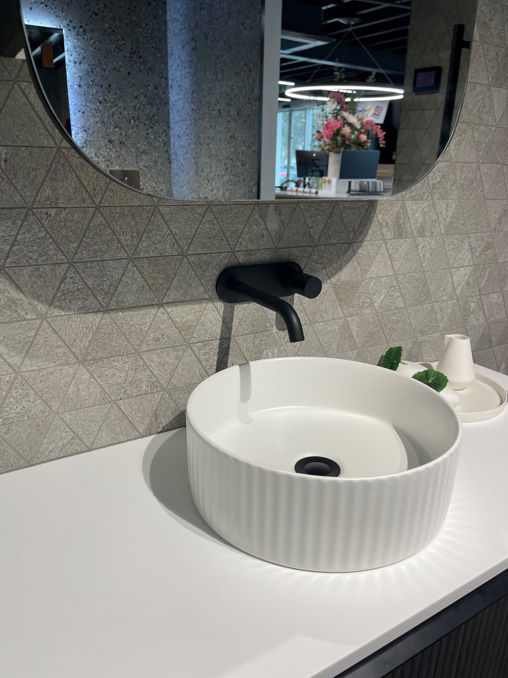 Timberline Allure Flute Matte White - Designer Bathware