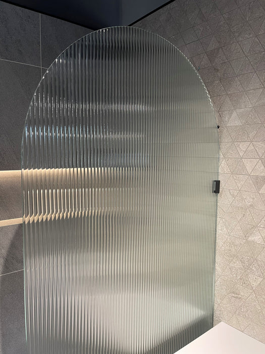 Walk In Arch Panel Reeded Glass - Designer Bathware