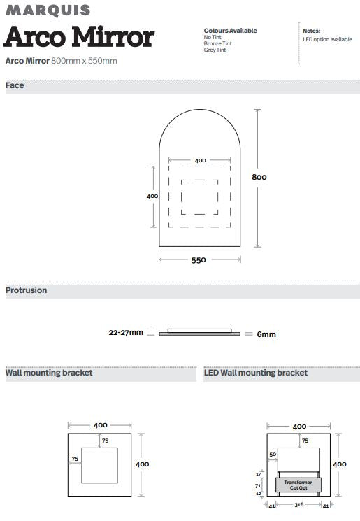 Marquis Arco Mirror - Designer Bathware