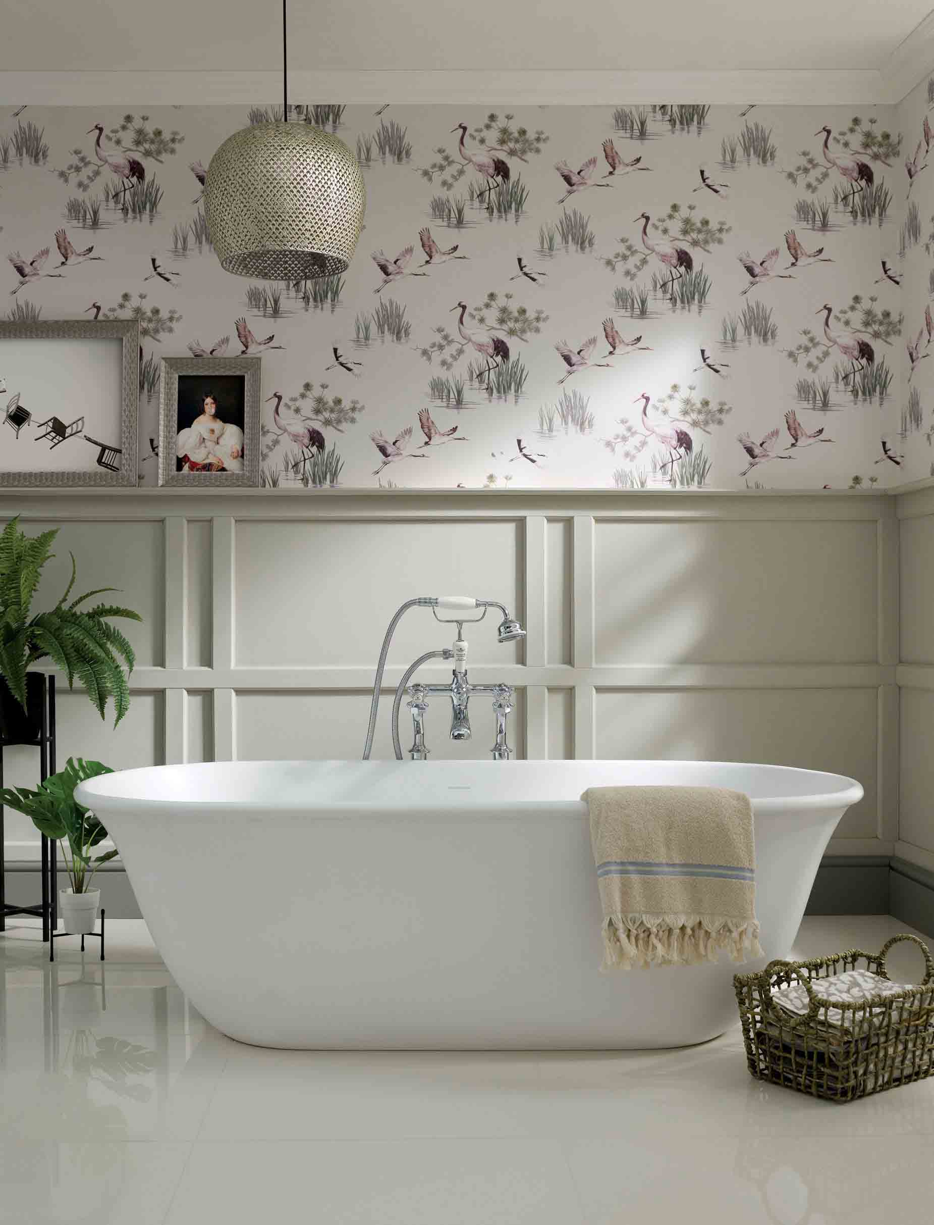 Blanche 162 x 74 TitanCast Solid Surface Freestanding Bath - Gloss White