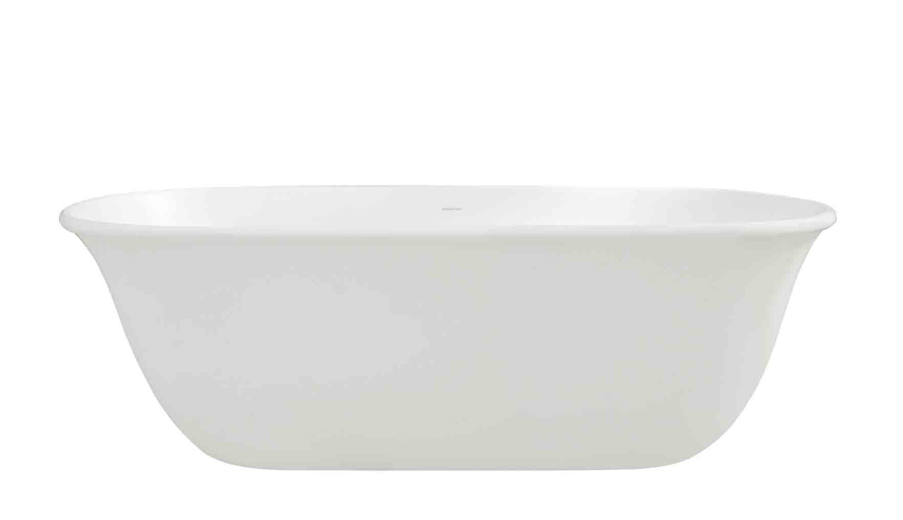 Blanche 162 x 74 TitanCast Solid Surface Freestanding Bath - Gloss White