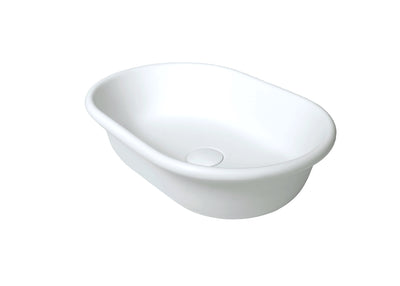 Blanche 53 x 36 TitanCast Solid Surface Above Counter Basin-Satin Silk White