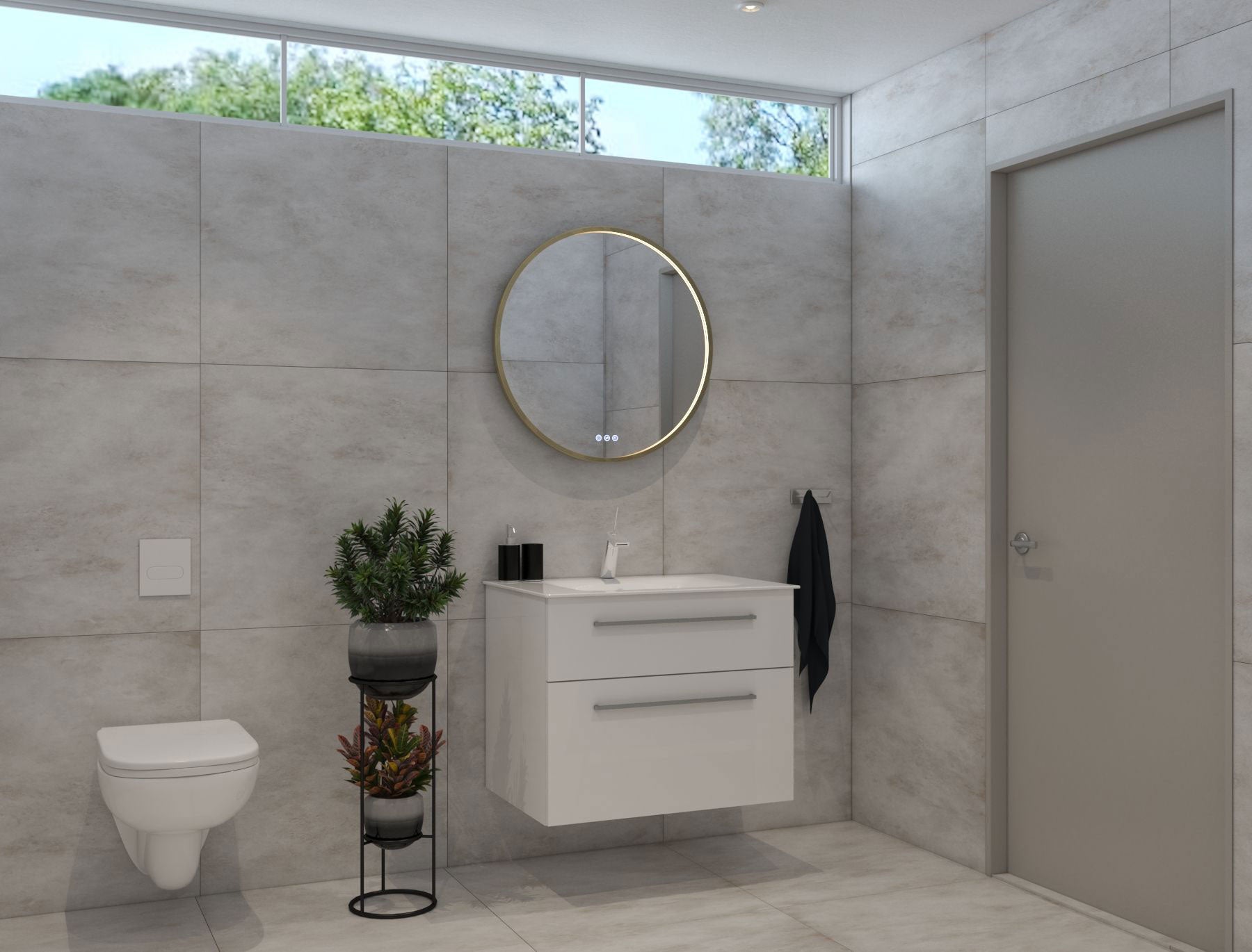 Euro Mirror Olëk Brass Frame 800mm - Designer Bathware