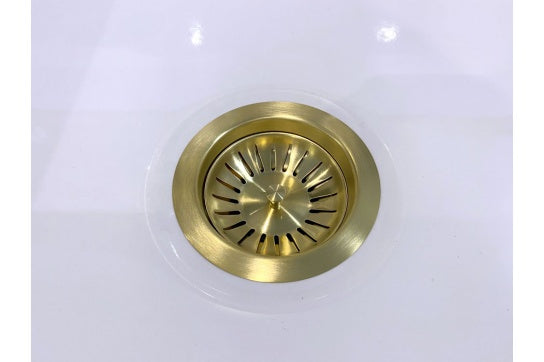 90 x 50mm Brushed Brass Basket Waste - Designer Bathware