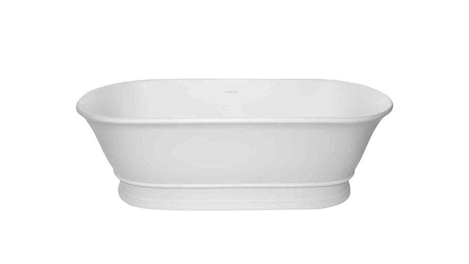 Cambridge 156 x 74 TitanCast Solid Surface Freestanding Bath - Gloss White