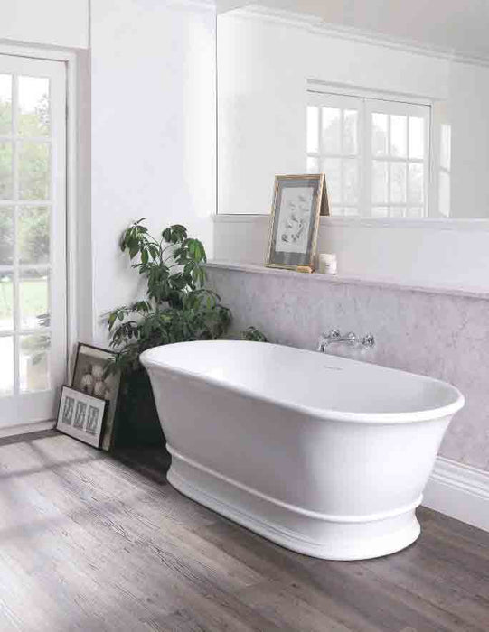 Cambridge 156 x 74 TitanCast Solid Surface Freestanding Bath - Gloss White