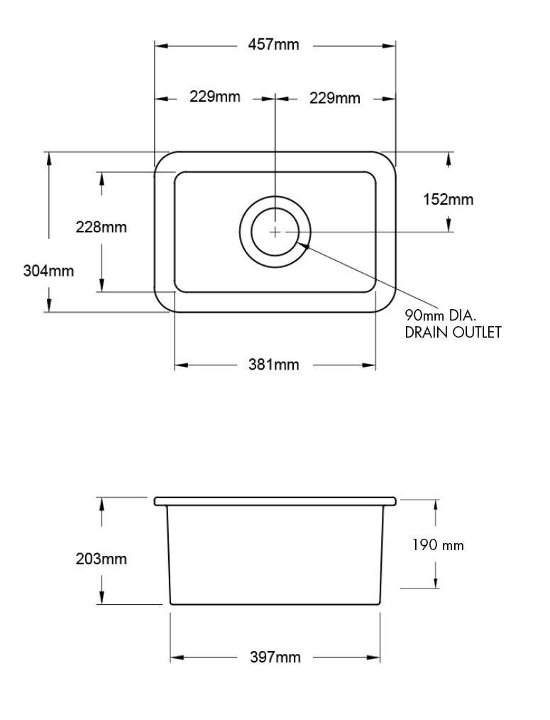 Cuisine 30 x 46 Inset / Undermount Fine Fireclay Sink - Designer Bathware