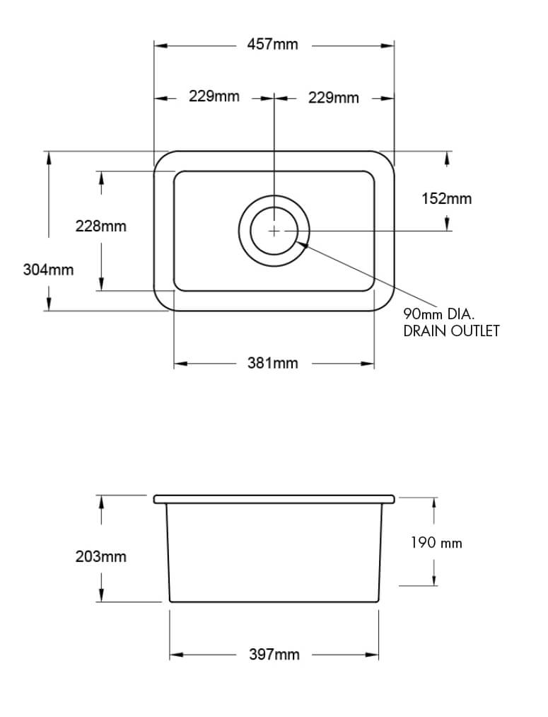 Cuisine 30 x 46 Inset / Undermount Fine Fireclay Sink - Designer Bathware