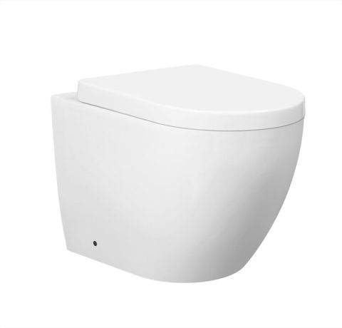 Rimless Wall Faced Pan, Cistern & Button Package WHITE - Designer Bathware