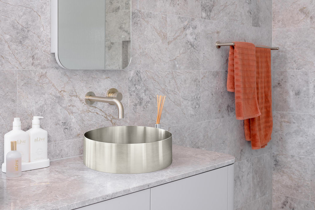 Round Stainless Steel Bathroom Basin - Designer Bathware