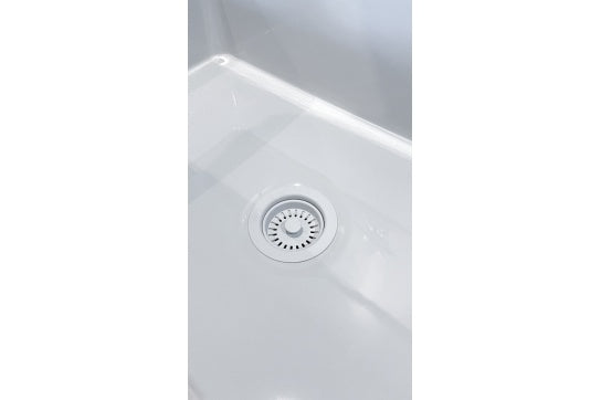 90 x 50mm Matte White Basket Waste - Designer Bathware