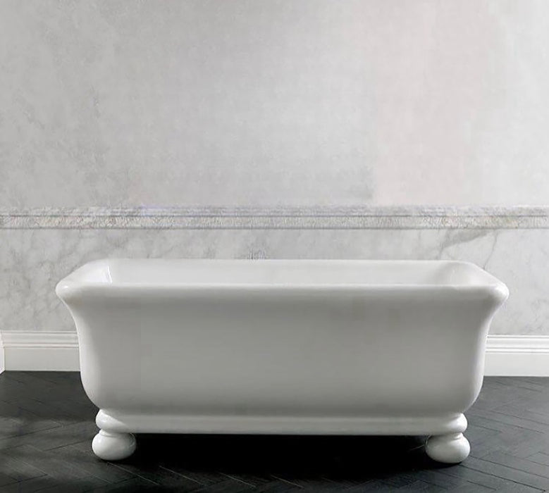 Kirkham 180 x 84 TitanCast Solid Surface Bath - Satin Silk White