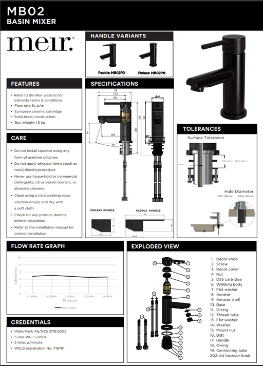 Round Pinless Basin Mixer - Designer Bathware