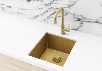Meir Kitchen Sink - Single Bowl 380 x 440 - Brushed Bronze Gold