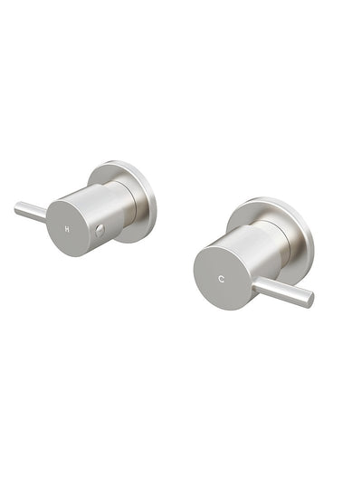 Meir Round Quarter Turn Wall Top Assemblies - Brushed Nickel