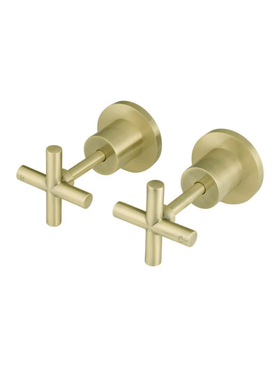 Meir Round Cross Handle Jumper Valve Wall Top Assemblies - Tiger Bronze