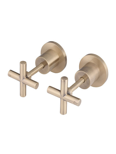 Meir Round Cross Handle Jumper Valve Wall Top Assemblies - Champagne