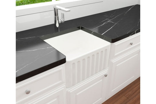 Novi 50 x 46 Fine Fireclay Matte White Butler Sink - Designer Bathware