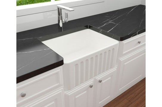Novi 60 x 46 Fine Fireclay Matte White Butler Sink - Designer Bathware