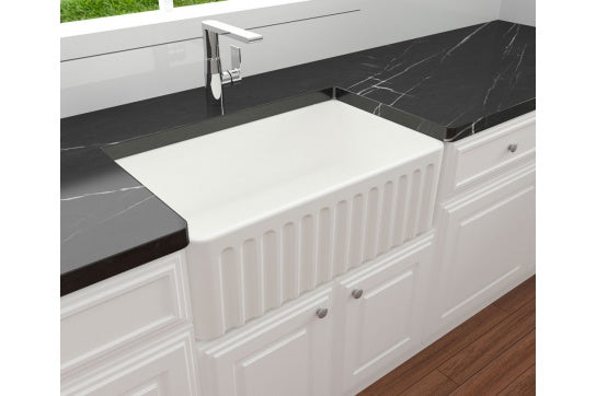 Novi 75 x 46 Fireclay Sink Matte White - Designer Bathware