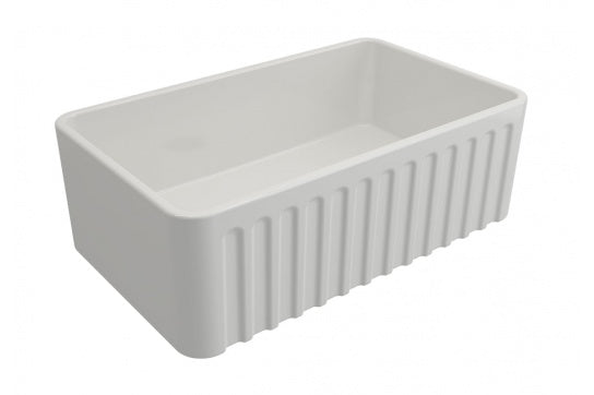 Novi 75 x 46 Fireclay Sink Matte White - Designer Bathware