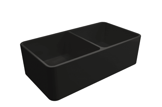 Novi 85 x 46 Fine Fireclay Matte Black Butler Sink - Designer Bathware