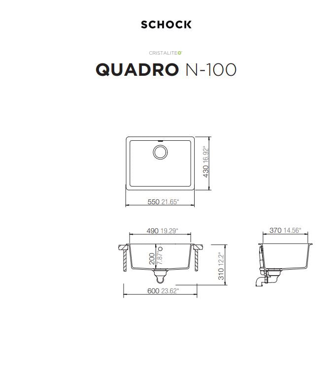 Schock Quadro Large Sink Bowl - Designer Bathware