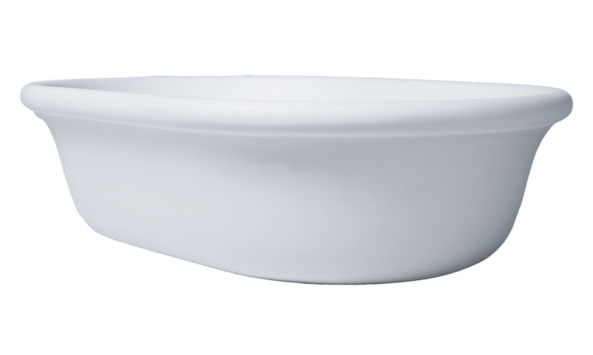 Blanche 53 x 36 TitanCast Solid Surface Above Counter Basin-Satin Silk White